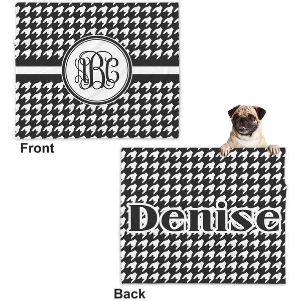 Houndstooth Microfleece Dog Blanket - Large- Front & Back