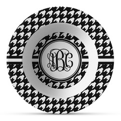 Houndstooth Plastic Bowl - Microwave Safe - Composite Polymer (Personalized)