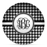 Houndstooth Microwave Safe Plastic Plate - Composite Polymer (Personalized)