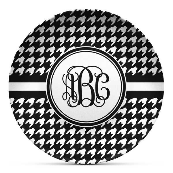 Custom Houndstooth Microwave Safe Plastic Plate - Composite Polymer (Personalized)