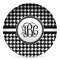 Houndstooth Microwave Safe Plastic Plate - Composite Polymer (Personalized)