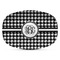 Houndstooth Plastic Platter - Microwave & Oven Safe Composite Polymer (Personalized)