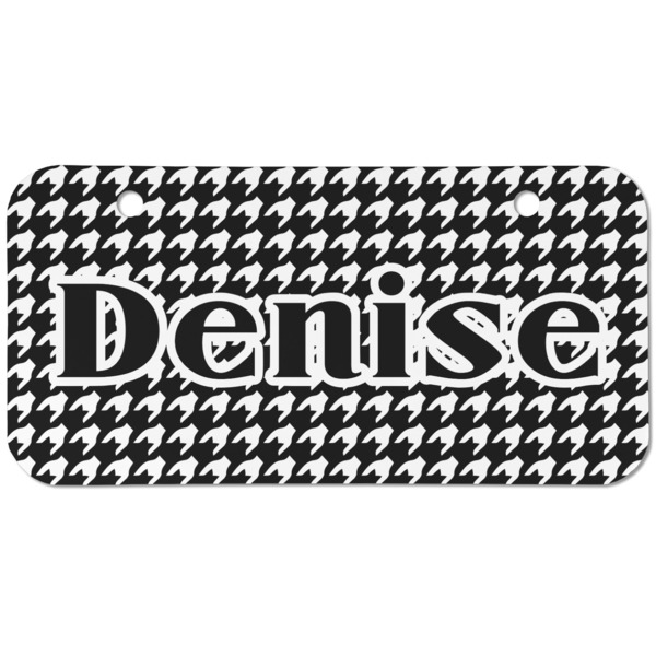 Houndstooth Mini Bicycle License Plate - Two Holes
