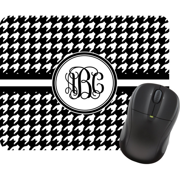 Custom Houndstooth Rectangular Mouse Pad (Personalized)
