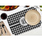 Houndstooth Octagon Placemat - Single front (LIFESTYLE) Flatlay