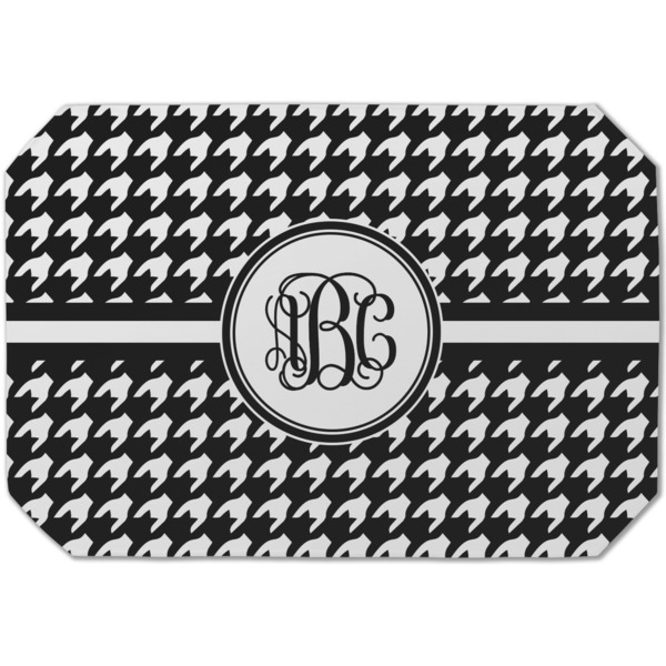 Custom Houndstooth Dining Table Mat - Octagon (Single-Sided) w/ Monogram
