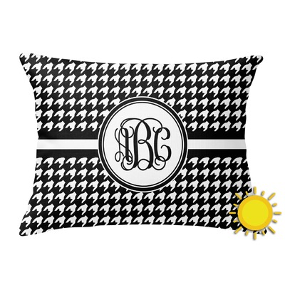 Houndstooth Outdoor Throw Pillow (Rectangular) (Personalized)