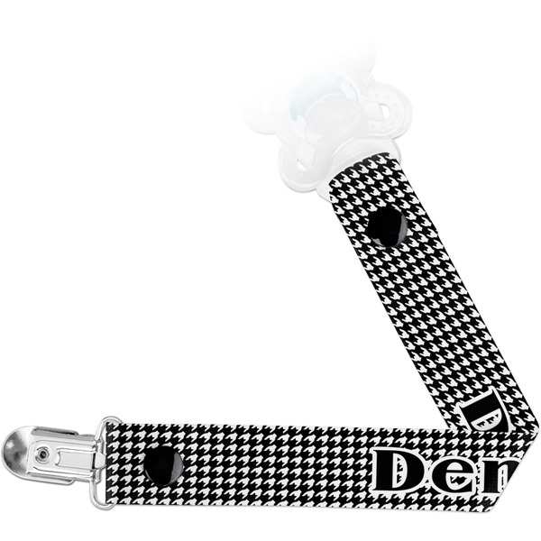 Custom Houndstooth Pacifier Clip (Personalized)