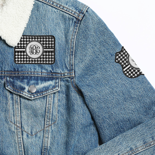Houndstooth Patches Lifestyle Jean Jacket Detail