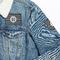 Houndstooth Patches Lifestyle Jean Jacket Detail