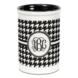 Houndstooth Ceramic Pencil Holders - Black
