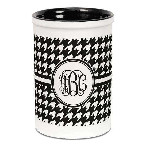 Houndstooth Pencil Holder - Black