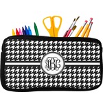 Houndstooth Neoprene Pencil Case - Small w/ Monogram