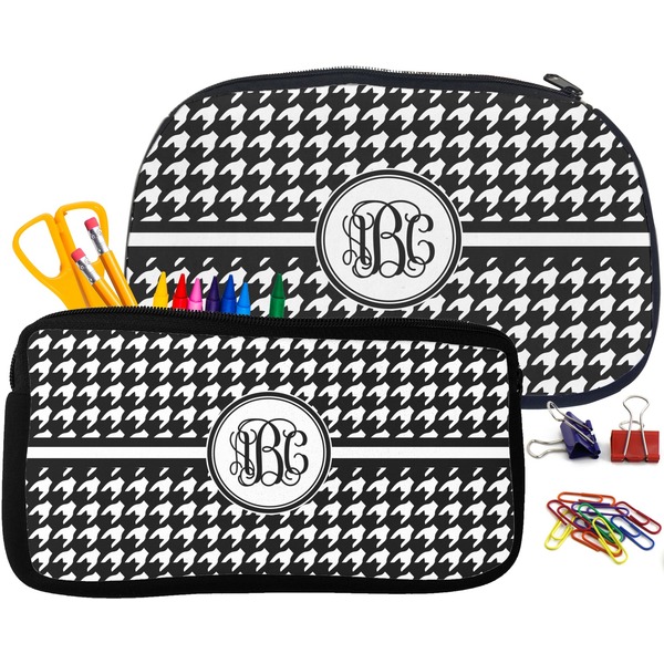 Houndstooth Pencil / School Supplies Bags Small and Medium