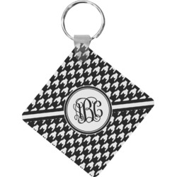 Houndstooth Diamond Plastic Keychain w/ Monogram