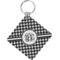 Houndstooth Diamond Plastic Keychain w/ Monogram