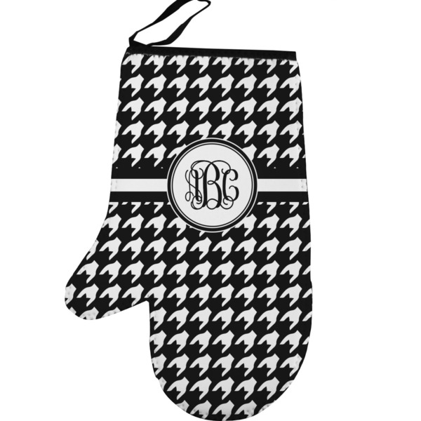 Houndstooth Personalized Oven Mitt - Left