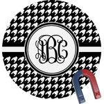 Houndstooth Round Fridge Magnet (Personalized)
