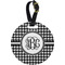 Houndstooth Personalized Round Luggage Tag