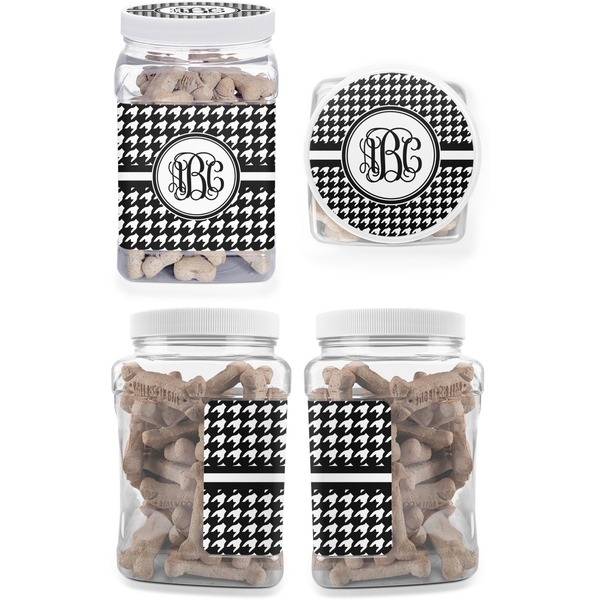 Houndstooth Pet Treat Jar - Multiple Angles
