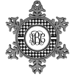 Houndstooth Vintage Snowflake Ornament (Personalized)
