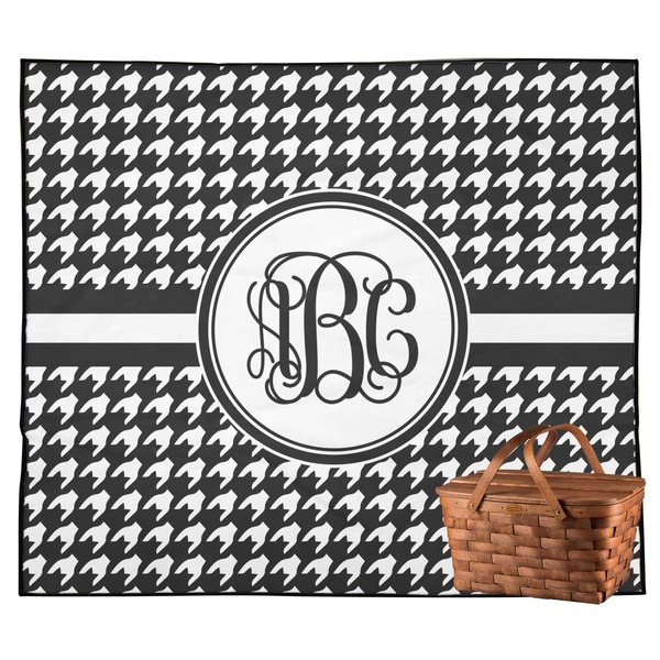Custom Houndstooth Outdoor Picnic Blanket (Personalized)