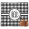 Houndstooth Picnic Blanket - Flat - With Basket