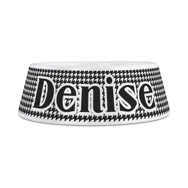 Houndstooth Plastic Dog Bowls - Medium - FRONT