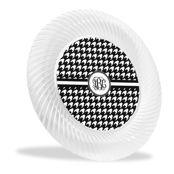 Custom Houndstooth Plastic Party Dinner Plates - 10" (Personalized)