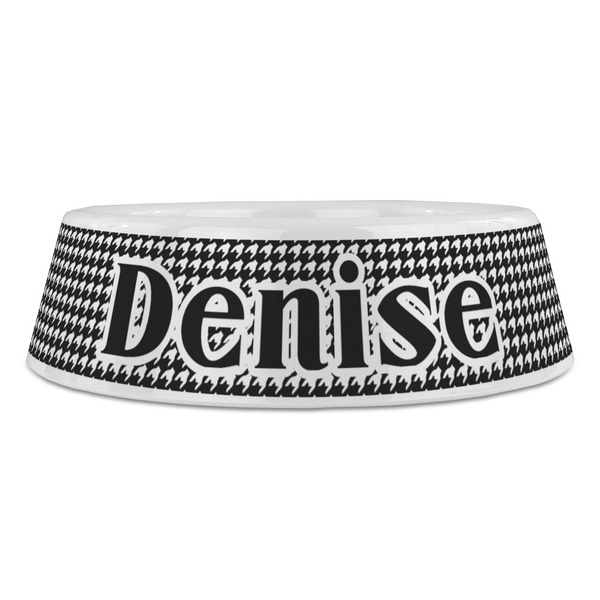 Houndstooth Plastic Pet Bowls - Large - FRONT