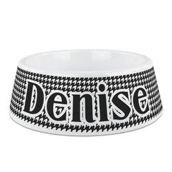 Houndstooth Plastic Dog Bowl (Personalized)