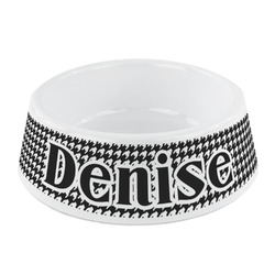 Houndstooth Plastic Dog Bowl - Small (Personalized)