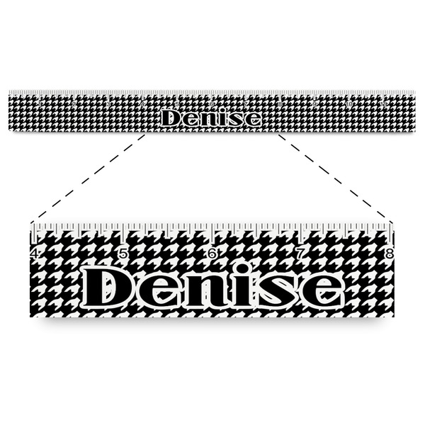 Custom Houndstooth Plastic Ruler - 12" (Personalized)