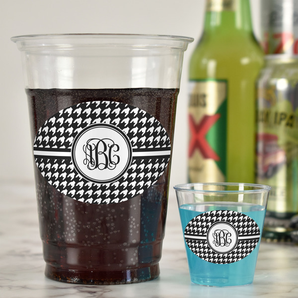 Houndstooth Plastic Shot Glasses - In Context