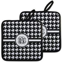 Houndstooth Pot Holders - Set of 2 w/ Monogram