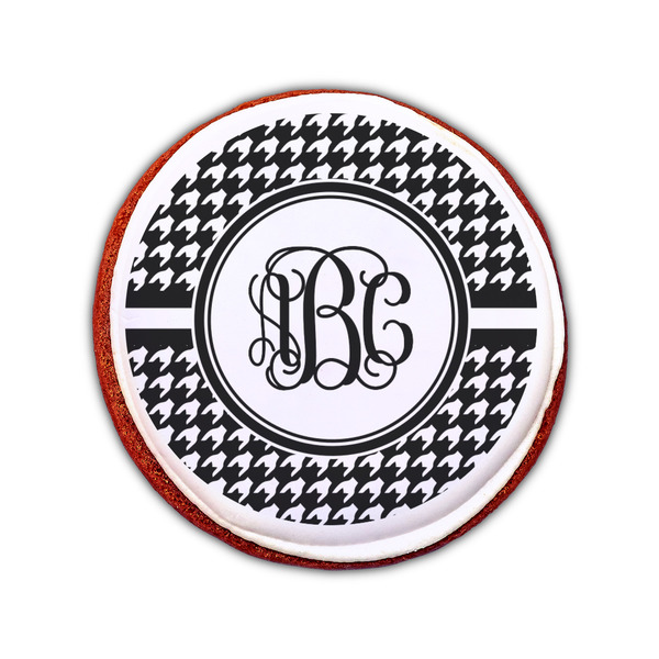 Houndstooth Printed Icing Circle - Small - On Cookie