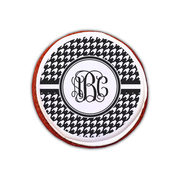 Houndstooth Printed Icing Circle - XSmall - On Cookie