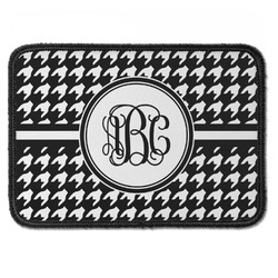 Houndstooth Iron On Rectangle Patch w/ Monogram