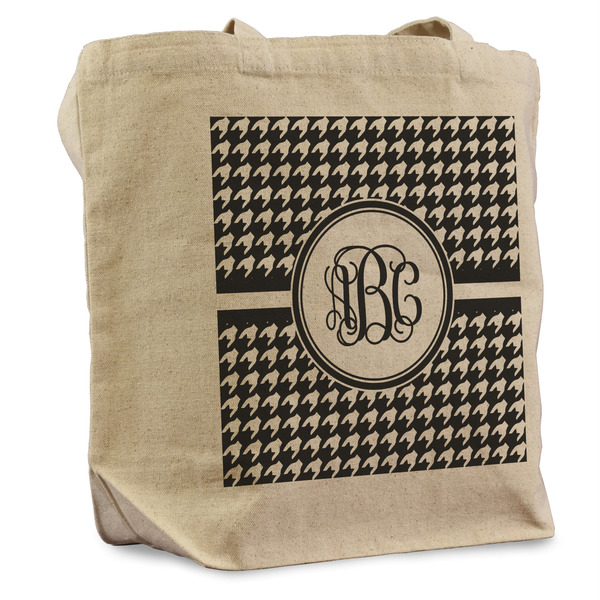 Custom Houndstooth Reusable Cotton Grocery Bag (Personalized)