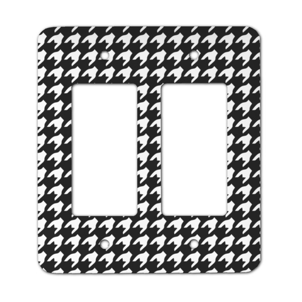Custom Houndstooth Rocker Style Light Switch Cover - Two Switch