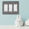 Houndstooth Rocker Light Switch Covers - Triple - IN CONTEXT