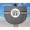 Houndstooth Round Beach Towel - In Use