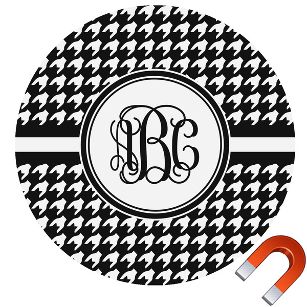 Custom Houndstooth Round Car Magnet - 10" (Personalized)