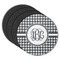 Houndstooth Round Rubber Backed Coasters - Set of 4 (Personalized)