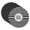 Houndstooth Round Rubber Backed Coasters - Set of 4 (Personalized)
