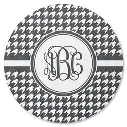 Houndstooth Round Rubber Backed Coaster (Personalized)