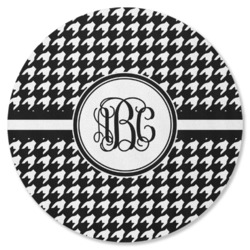 Houndstooth Round Rubber Backed Coaster (Personalized)