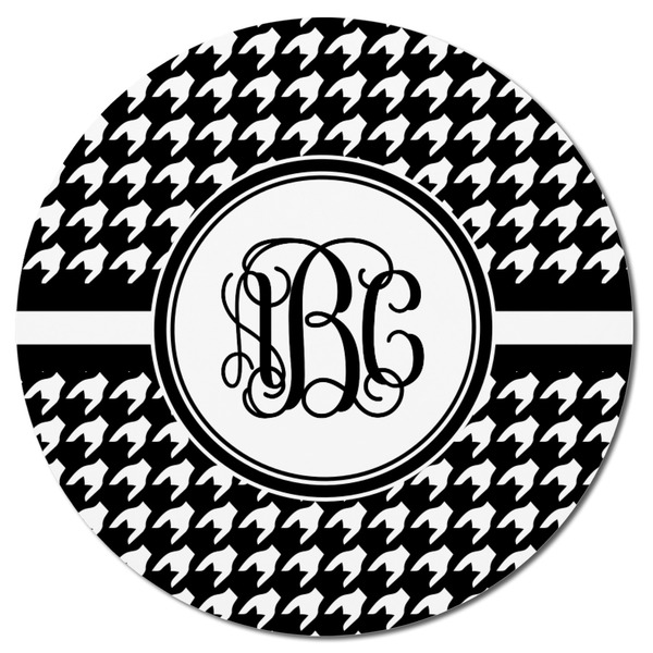 Houndstooth Round Fridge Magnet - FRONT