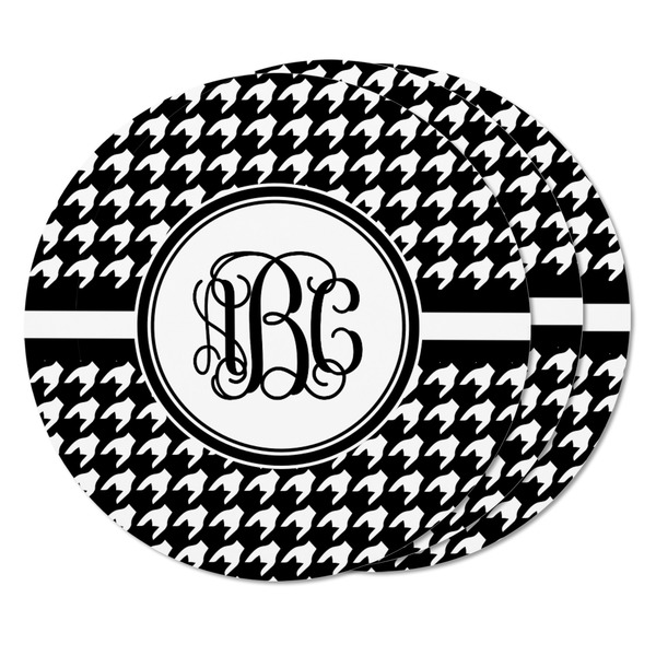 Houndstooth Round Fridge Magnet - THREE