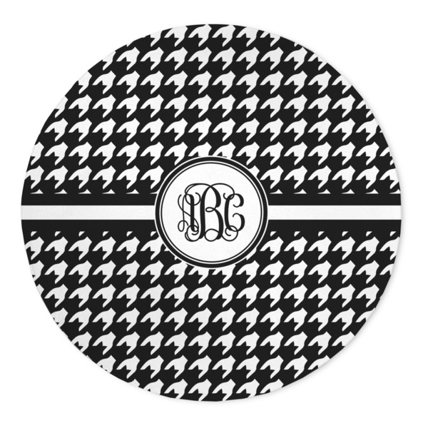 Custom Houndstooth 5' Round Indoor Area Rug (Personalized)